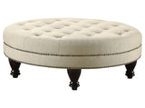 Oatmeal Cocktail Ottoman with Nailhead Trim B062P153810