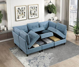 Living Room Furniture One-Arm Chair Blue Tufted Solid Wood Modern Comfort 1pc Modular Piece Chair B011P309912