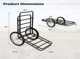 Black Game Cart with Double-Layer Structure - 2-Level Adjustment, 550 lbs Capacity, 20" Rubber 46881865