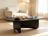 Oval Modern Coffee Table, Engineered Wood Low Accent Table with TShaped Arched Base, Capacity 13056482