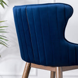 Leland Fabric Upholstered Counter Height Wingback Stools, Set of 2, Blue T2574P165106