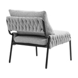 ZNTS Modern Accent Lounge Chair with Braided Upholstery and Metal Frame, Comfortable Armchair for Living W2215P252346