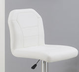 Adjustable stool Chair White Faux Leather Clean Lines Seat Chrome Base Modern Set of 2 Chairs / B011P151352