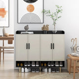 Sideboard,Shoe Cabinet with 4 Doors Large Modern Shoe Storage Organizer Cabinet with Adjustable W1321P179526