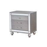 2 Drawers Wooden Drawer with Mirror Trim, Silver B016P252337