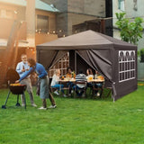 ZNTS 10'x10' Gazebo Waterproof Outdoor Canopy Patio Tent Party Tent for Wedding BBQ Cater, Black 35412420