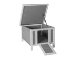 20" Wooden Waterproof Rabbit Hutch Pet Bunny Small Animal House Habitat Gray 12704560