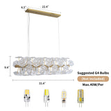 ZNTS Modern American cylindrical crystal chandelier-18 bulbs W116978795