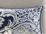 7 Piece Cotton Printed Comforter Set Indigo Cal King B03596963