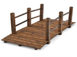 5 Feet Wooden Garden Bridge - 100% Fir Wood Construction, Easy Assembly with Hardware, Ideal for 72756106