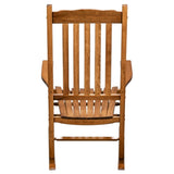 ZNTS 68.5*86*115CM Square Wooden Rocking Chair Wavy Backboard Original Color 82239638
