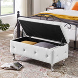 ZNTS Storage Bench, Flip Top Entryway Bench Seat with Safety Hinge, Storage Chest with Padded Seat, Bed W135959019