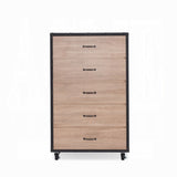 Weathered Light Oak 5-Drawer Chest B062P209019