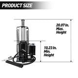 ZNTS Air Hydraulic Bottle Jack, 20 Ton/40000 LBS Bottle Jack, 10.23-20.07 inch Lifting Range, Manual W2660P221146