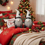 2 PCS Set Christmas Gnome Figures Dcor 10.2x5.5x23.5 inches, Featuring Fabric Sitting Gnomes with 32892440