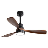 48 Inch Modern Ceiling Fan With Lights 3 Wood Fan Blade Noiseless Reversible Motor Smart Remote W934P152307