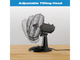 12-inch Table Fan with Adjustable 3-Speed Settings and Oscillation, Black, FT30-8MBBV 96343192