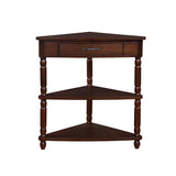 33.8'' Small Triangle Table, Wood Side Table for Small Spaces/ Living Room, 3 Tier End W1202P155411