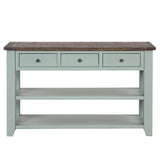 48'' Solid Pine Wood Top Console Table, Modern Entryway Sofa Side Table with 3 Storage Drawers and 2 W120246666