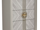 Eternity Traditional Style 5-Drawer Chest Made with Woodand Gold Accents in Beige B009P291908