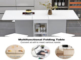 Folding Drop Leaf Dining Table Set for 4 with 4 Chairs, Space Saving Foldable Dining Table with 27098280