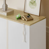 Cat Litter Box Enclosure with Scratch Pad, Hidden Litter Box Furniture, Wooden Pet House Sideboard, W1801137449