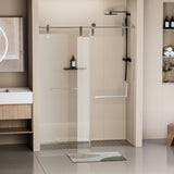 ZNTS 44-48 in. W x 76 in. H Frameless Shower Door, Single Sliding Shower Door, 5/16" Clear Tempered W1920P181730