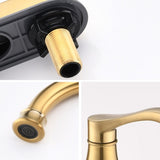 4 inches Centerset Bathroom Faucet 360&deg Swivel Spout, with Pop Up Drain - Brushed Gold W122470331