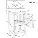 ZNTS 20" Bathroom Vanity with Sink, Bathroom Cabinet with Soft Closing Door, Storage Rack and Open Shelf, WF308492AAE