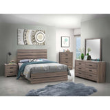 Barrel Oak Slatted Headboard Queen Panel Bed B062P145514