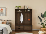 Dark brown, Column Coat Rack with Storage Shoe Cabinet 28345920