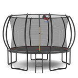 YC 12FT trampoline Pumpkin- ladder-Black Red W550P297166