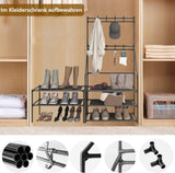 ZNTS 5-layer shoe rack, suitable for entrances, narrow shoe racks, jackets, and shoe racks, with 8 hooks 24760479