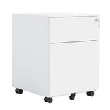 2 Drawer Mobile File Cabinet with Lock Steel File Cabinet for Legal/Letter/A4/F4 Size, Fully W252125346