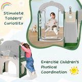 ZNTS Toddler Slide and Swing Set 8 in 1, Kids Playground Climber Slide Playset with Basketball Hoop 48887104