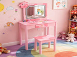 Pink MDF solid wood legs, spray paint silkscreen printing, cow pattern, 1-drawer children's 02786940