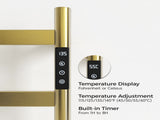 22.5" Brushed Gold Heated Towel Rack for Bathroom,Wall Mounted with Intelligent Touch Screen Timer, 35567914