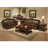 Espresso and Cherry Tufted Ottoman B062P209192