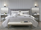 8 Piece Comforter and Quilt Set Collection Grey Full/Queen B03597094