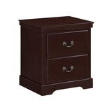 1pc Classic Traditional 2 Drawers Nightstand Cherry Finish Bedroom Furniture Wooden Bedside Table B011P233733