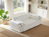 NEW White Loveseat Sleeper Sofa with Storage Armrest ,USB Port W588P445223