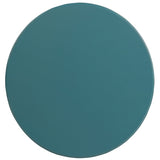 Teal Round Wooden Side Table B062P185709