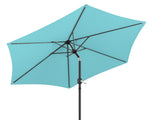 9ft Patio Umbrella, Outdoor Market Umbrella with Push Button Tilt, Crank Handle, 6 Sturdy Iron Ribs, 63147882