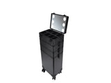 4-in-1 Draw-bar Style Interchangeable Aluminum Rolling Makeup Case-BLACK 79723669