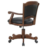 ZNTS Black and Tobacco Upholstered Game Chair with Casters B062P145543