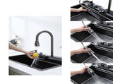Pull-out Facuet Single Bowl Sink Kitchen Vegetable Sink 304 Whale Waterfall Sink Stainless Steel 58921169