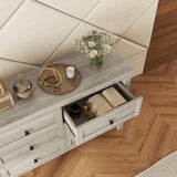 Retro Farmhouse Style Wooden Dresser with 6 Drawer, Storage Cabinet for Bedroom, Anitque Gray WF317946AAG