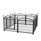 ZNTS Dog Playpen Indoor 24 inch 8 Panels Metal Dog Pen Pet Dog Fence Outdoor Exercise Pen with Doors, W368P233996