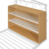 Twin Size Metal Bed House Bed Frame with Shelves and Lights, White N737P176708K