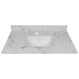 Montary 31inch bathroom stone vanity top engineered white marble color with undermount ceramic sink W50932301